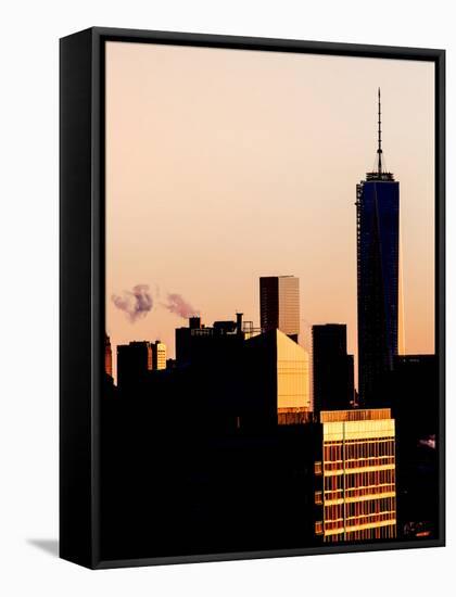 NYC Skyline at Sunset with the One World Trade Center (1WTC)-Philippe Hugonnard-Framed Stretched Canvas