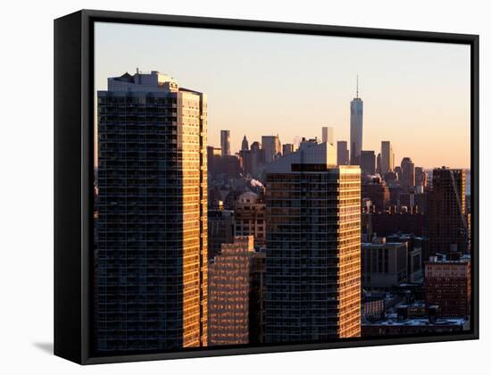 NYC Skyline at Sunset with the One World Trade Center (1WTC)-Philippe Hugonnard-Framed Stretched Canvas