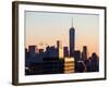 NYC Skyline at Sunset with the One World Trade Center (1WTC)-Philippe Hugonnard-Framed Photographic Print