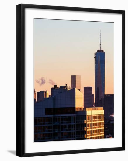 NYC Skyline at Sunset with the One World Trade Center (1WTC)-Philippe Hugonnard-Framed Photographic Print