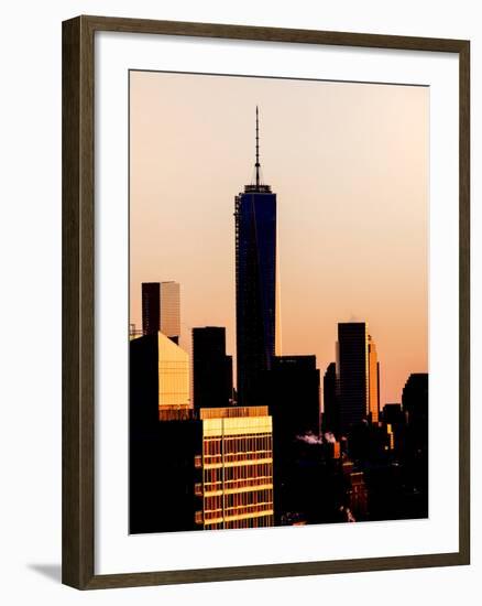 NYC Skyline at Sunset with the One World Trade Center (1WTC)-Philippe Hugonnard-Framed Photographic Print