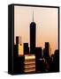 NYC Skyline at Sunset with the One World Trade Center (1WTC)-Philippe Hugonnard-Framed Stretched Canvas