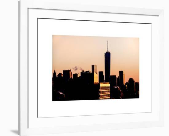 NYC Skyline at Sunset with the One World Trade Center (1WTC)-Philippe Hugonnard-Framed Art Print