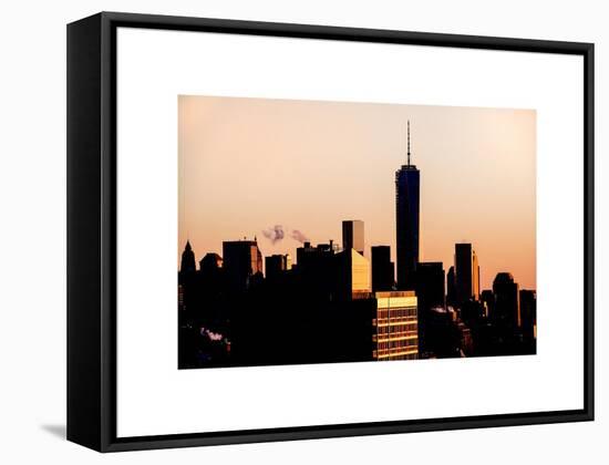 NYC Skyline at Sunset with the One World Trade Center (1WTC)-Philippe Hugonnard-Framed Stretched Canvas