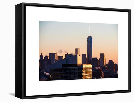 NYC Skyline at Sunset with the One World Trade Center (1WTC)-Philippe Hugonnard-Framed Stretched Canvas