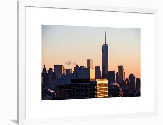 NYC Skyline at Sunset with the One World Trade Center (1WTC)-Philippe Hugonnard-Framed Art Print