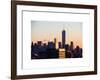 NYC Skyline at Sunset with the One World Trade Center (1WTC)-Philippe Hugonnard-Framed Art Print