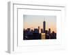 NYC Skyline at Sunset with the One World Trade Center (1WTC)-Philippe Hugonnard-Framed Art Print