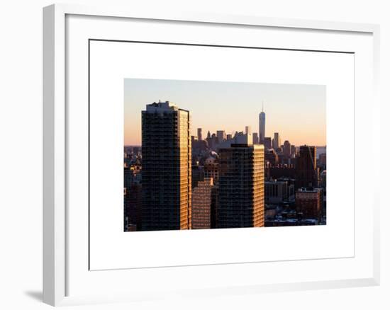 NYC Skyline at Sunset with the One World Trade Center (1WTC)-Philippe Hugonnard-Framed Art Print