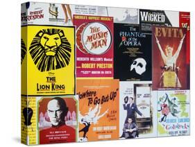 NYC Street Art - Patchwork of Old Posters of Broadway Musicals - Times Square - Manhattan-Philippe Hugonnard-Stretched Canvas