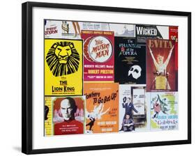 NYC Street Art - Patchwork of Old Posters of Broadway Musicals - Times Square - Manhattan-Philippe Hugonnard-Framed Premium Photographic Print