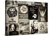 NYC Street Art - Patchwork of Old Posters of Broadway Musicals - Times Square - Manhattan-Philippe Hugonnard-Stretched Canvas