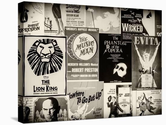 NYC Street Art - Patchwork of Old Posters of Broadway Musicals - Times Square - Manhattan-Philippe Hugonnard-Stretched Canvas