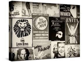 NYC Street Art - Patchwork of Old Posters of Broadway Musicals - Times Square - Manhattan-Philippe Hugonnard-Stretched Canvas