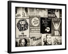 NYC Street Art - Patchwork of Old Posters of Broadway Musicals - Times Square - Manhattan-Philippe Hugonnard-Framed Photographic Print