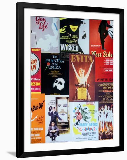 NYC Street Art - Patchwork of Old Posters of Broadway Musicals - Times Square - Manhattan-Philippe Hugonnard-Framed Photographic Print