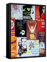 NYC Street Art - Patchwork of Old Posters of Broadway Musicals - Times Square - Manhattan-Philippe Hugonnard-Framed Stretched Canvas