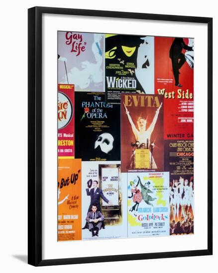 NYC Street Art - Patchwork of Old Posters of Broadway Musicals - Times Square - Manhattan-Philippe Hugonnard-Framed Premium Photographic Print