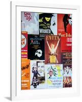 NYC Street Art - Patchwork of Old Posters of Broadway Musicals - Times Square - Manhattan-Philippe Hugonnard-Framed Photographic Print