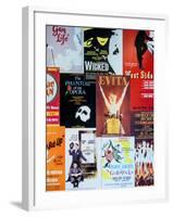 NYC Street Art - Patchwork of Old Posters of Broadway Musicals - Times Square - Manhattan-Philippe Hugonnard-Framed Photographic Print