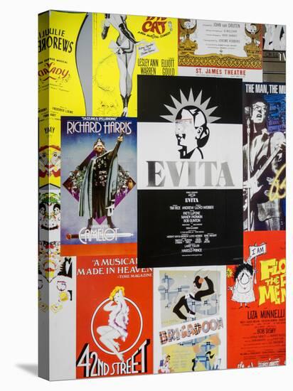 NYC Street Art - Patchwork of Old Posters of Broadway Musicals - Times Square - Manhattan-Philippe Hugonnard-Stretched Canvas