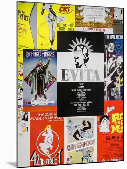 NYC Street Art - Patchwork of Old Posters of Broadway Musicals - Times Square - Manhattan-Philippe Hugonnard-Mounted Photographic Print