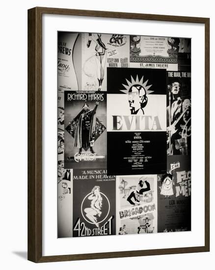 NYC Street Art - Patchwork of Old Posters of Broadway Musicals - Times Square - Manhattan-Philippe Hugonnard-Framed Photographic Print