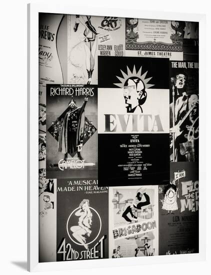 NYC Street Art - Patchwork of Old Posters of Broadway Musicals - Times Square - Manhattan-Philippe Hugonnard-Framed Photographic Print