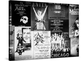 NYC Street Art - Patchwork of Old Posters of Broadway Musicals - Times Square - Manhattan-Philippe Hugonnard-Stretched Canvas