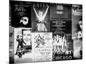 NYC Street Art - Patchwork of Old Posters of Broadway Musicals - Times Square - Manhattan-Philippe Hugonnard-Mounted Photographic Print