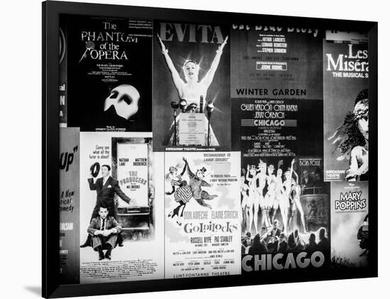 NYC Street Art - Patchwork of Old Posters of Broadway Musicals - Times Square - Manhattan-Philippe Hugonnard-Framed Photographic Print