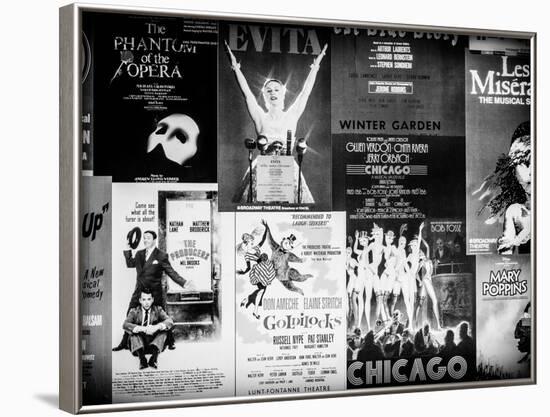 NYC Street Art - Patchwork of Old Posters of Broadway Musicals - Times Square - Manhattan-Philippe Hugonnard-Framed Photographic Print