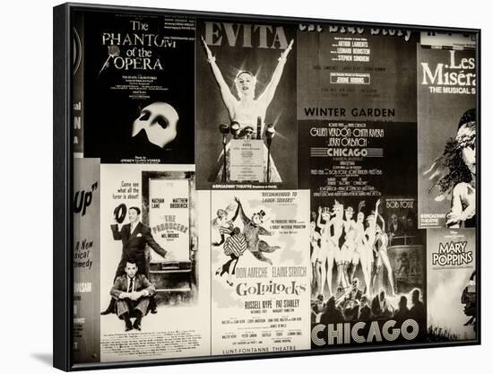 NYC Street Art - Patchwork of Old Posters of Broadway Musicals - Times Square - Manhattan-Philippe Hugonnard-Framed Photographic Print