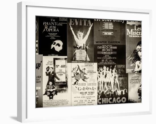 NYC Street Art - Patchwork of Old Posters of Broadway Musicals - Times Square - Manhattan-Philippe Hugonnard-Framed Photographic Print