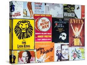 NYC Street Art - Patchwork of Old Posters of Broadway Musicals - Times Square - Manhattan-Philippe Hugonnard-Stretched Canvas