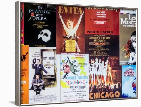 NYC Street Art - Patchwork of Old Posters of Broadway Musicals - Times Square - Manhattan-Philippe Hugonnard-Framed Photographic Print