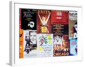 NYC Street Art - Patchwork of Old Posters of Broadway Musicals - Times Square - Manhattan-Philippe Hugonnard-Framed Photographic Print