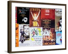 NYC Street Art - Patchwork of Old Posters of Broadway Musicals - Times Square - Manhattan-Philippe Hugonnard-Framed Photographic Print