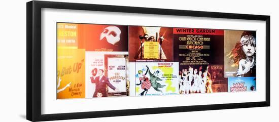 NYC Street Art - Patchwork of Old Posters of Broadway Musicals - Times Square - Manhattan-Philippe Hugonnard-Framed Photographic Print