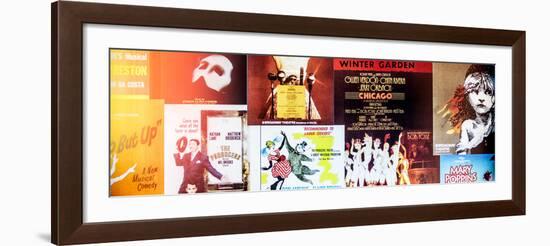 NYC Street Art - Patchwork of Old Posters of Broadway Musicals - Times Square - Manhattan-Philippe Hugonnard-Framed Photographic Print