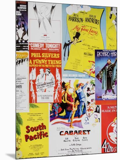 NYC Street Art - Patchwork of Old Posters of Broadway Musicals - Times Square - Manhattan-Philippe Hugonnard-Mounted Photographic Print