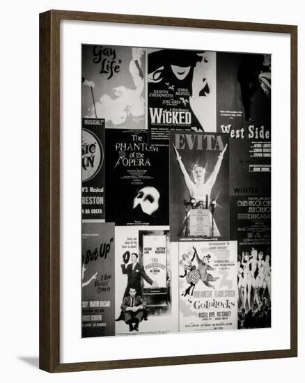 NYC Street Art - Patchwork of Old Posters of Broadway Musicals - Times Square - Manhattan-Philippe Hugonnard-Framed Photographic Print