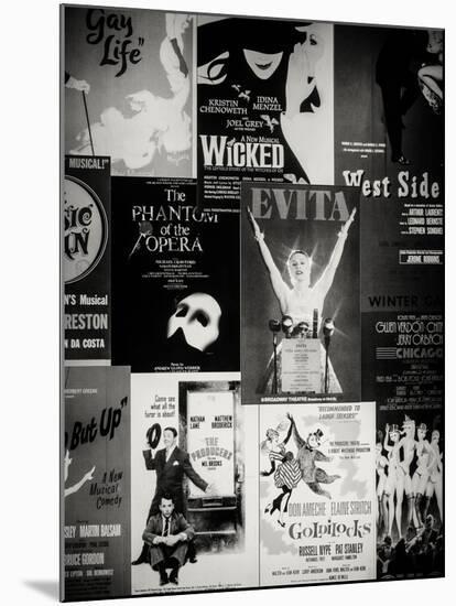 NYC Street Art - Patchwork of Old Posters of Broadway Musicals - Times Square - Manhattan-Philippe Hugonnard-Mounted Photographic Print