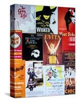 NYC Street Art - Patchwork of Old Posters of Broadway Musicals - Times Square - Manhattan-Philippe Hugonnard-Stretched Canvas