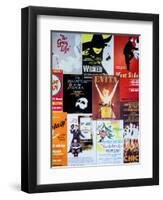 NYC Street Art - Patchwork of Old Posters of Broadway Musicals - Times Square - Manhattan-Philippe Hugonnard-Framed Art Print