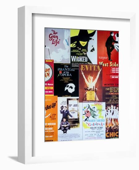 NYC Street Art - Patchwork of Old Posters of Broadway Musicals - Times Square - Manhattan-Philippe Hugonnard-Framed Art Print