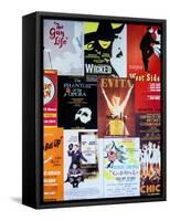 NYC Street Art - Patchwork of Old Posters of Broadway Musicals - Times Square - Manhattan-Philippe Hugonnard-Framed Stretched Canvas