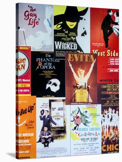 NYC Street Art - Patchwork of Old Posters of Broadway Musicals - Times Square - Manhattan-Philippe Hugonnard-Stretched Canvas