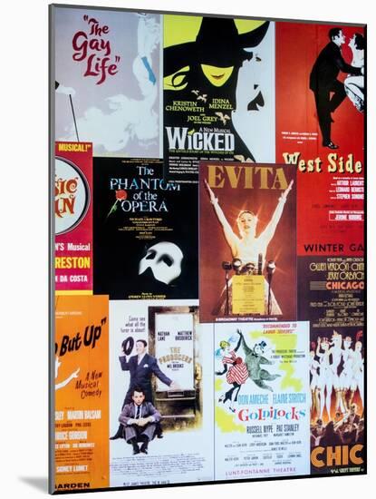 NYC Street Art - Patchwork of Old Posters of Broadway Musicals - Times Square - Manhattan-Philippe Hugonnard-Mounted Art Print