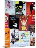 NYC Street Art - Patchwork of Old Posters of Broadway Musicals - Times Square - Manhattan-Philippe Hugonnard-Mounted Art Print